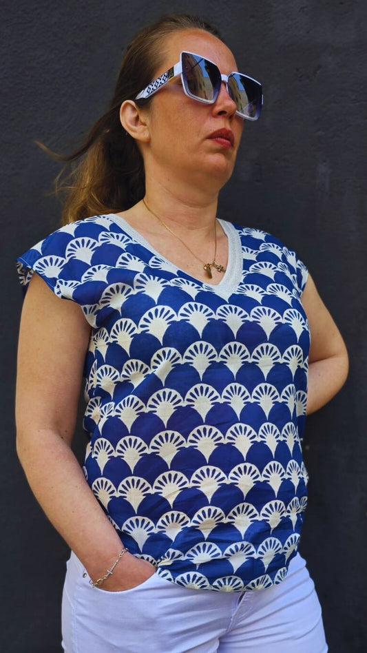 Blusa Algodón Azul