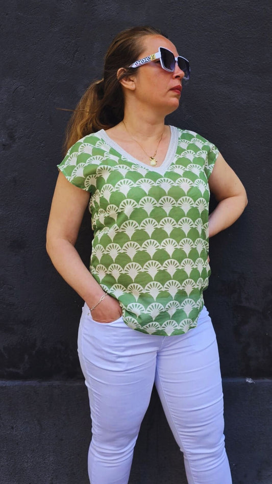Blusa algodón verde