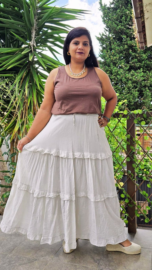 Falda Larga Liso Algodón