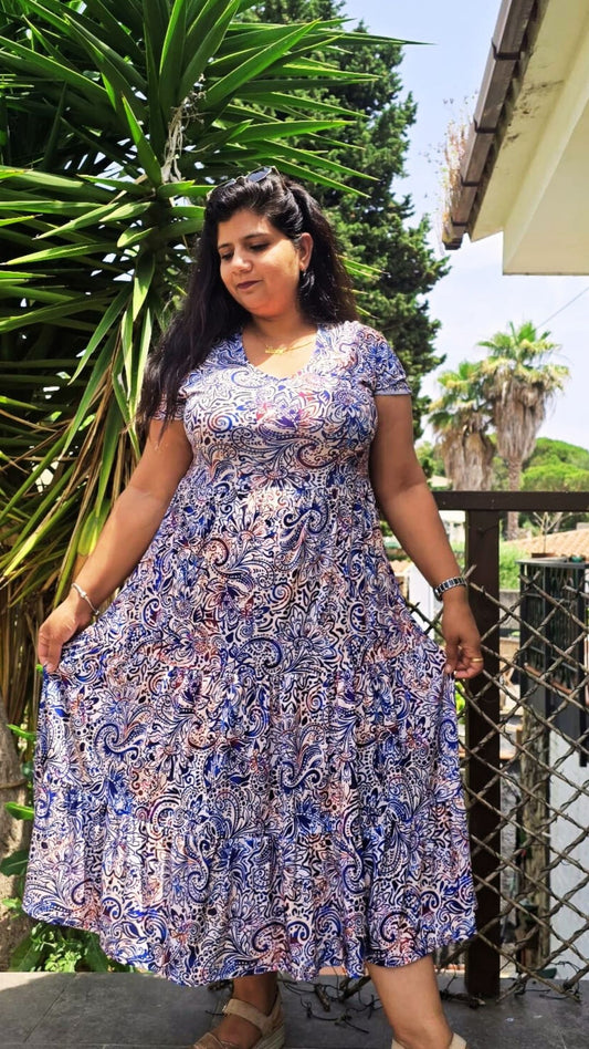 Vestido Estampado Volante