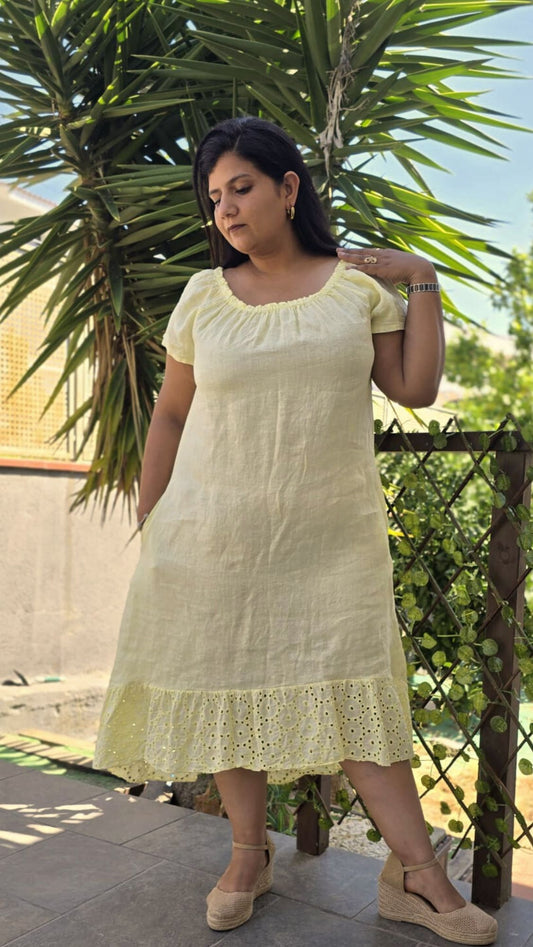 Vestido Lino Volante