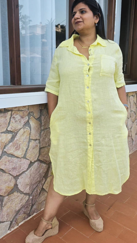 Vestido Lino amarillo