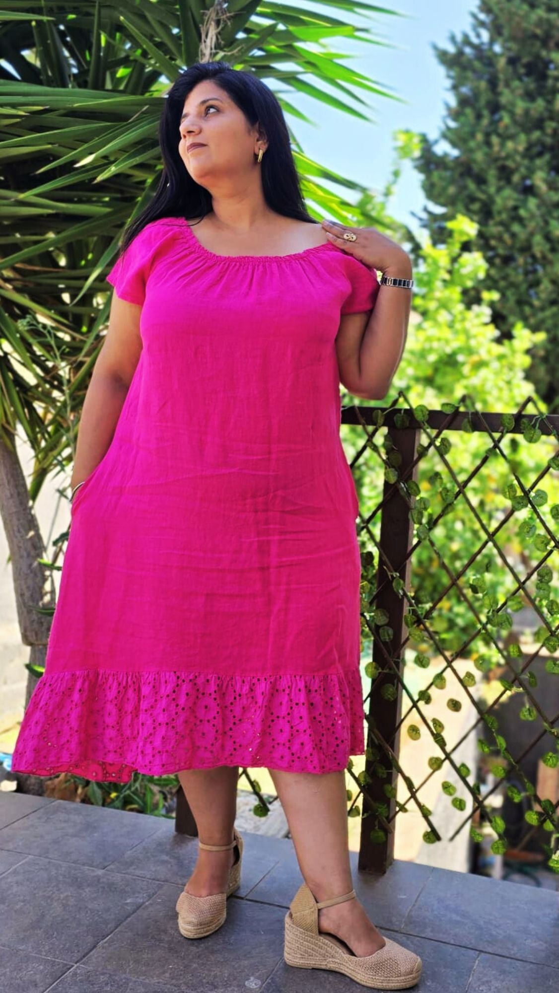 Vestido Lino Volante