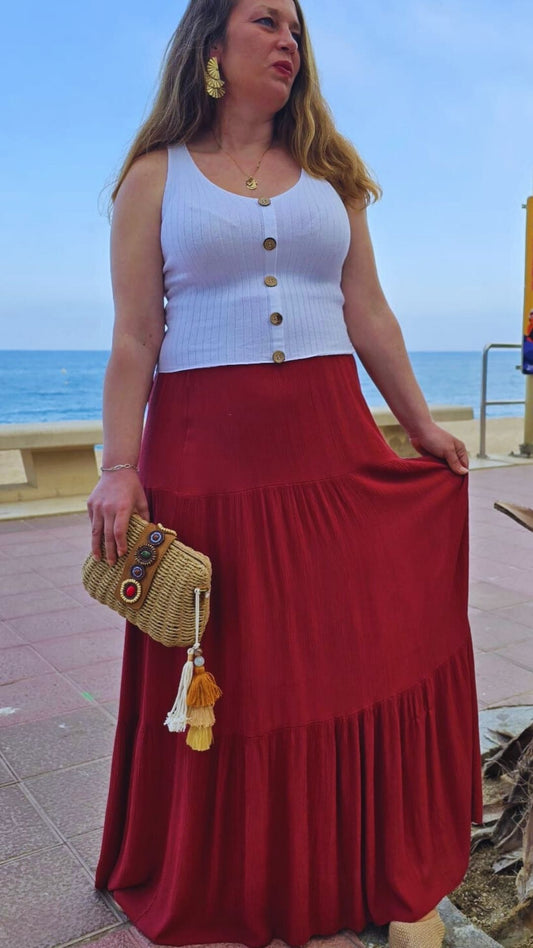 Falda Lisa Granate