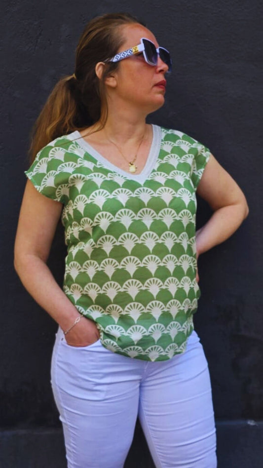 Blusa algodón verde