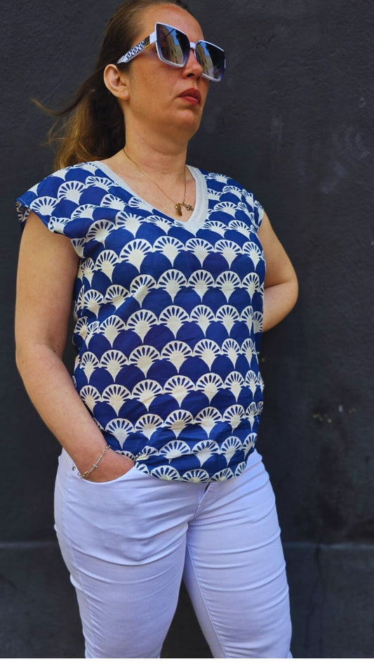 Blusa Algodón Azul